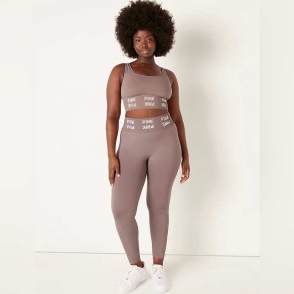 VS Pink Iced Coffee Seamless Sports Bra & Seamless High Waist Leggings - Picture 7 of 13